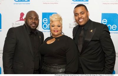David and Tamela Mann on the red carpet with Phil Thornton, eOne Music Urban Inspirat Photo