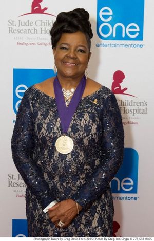 Gospel legend Pastor Shirley Caesar wears her special Stellar Honors medallion, at th Photo