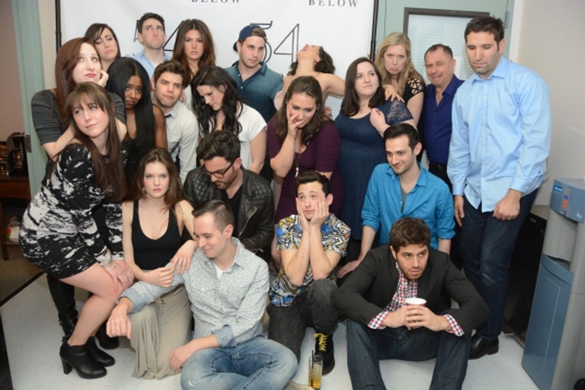 The cast of BROADWAY LOVES SAM SMITH strikes their best ''Lonely Hour'' pose. at 