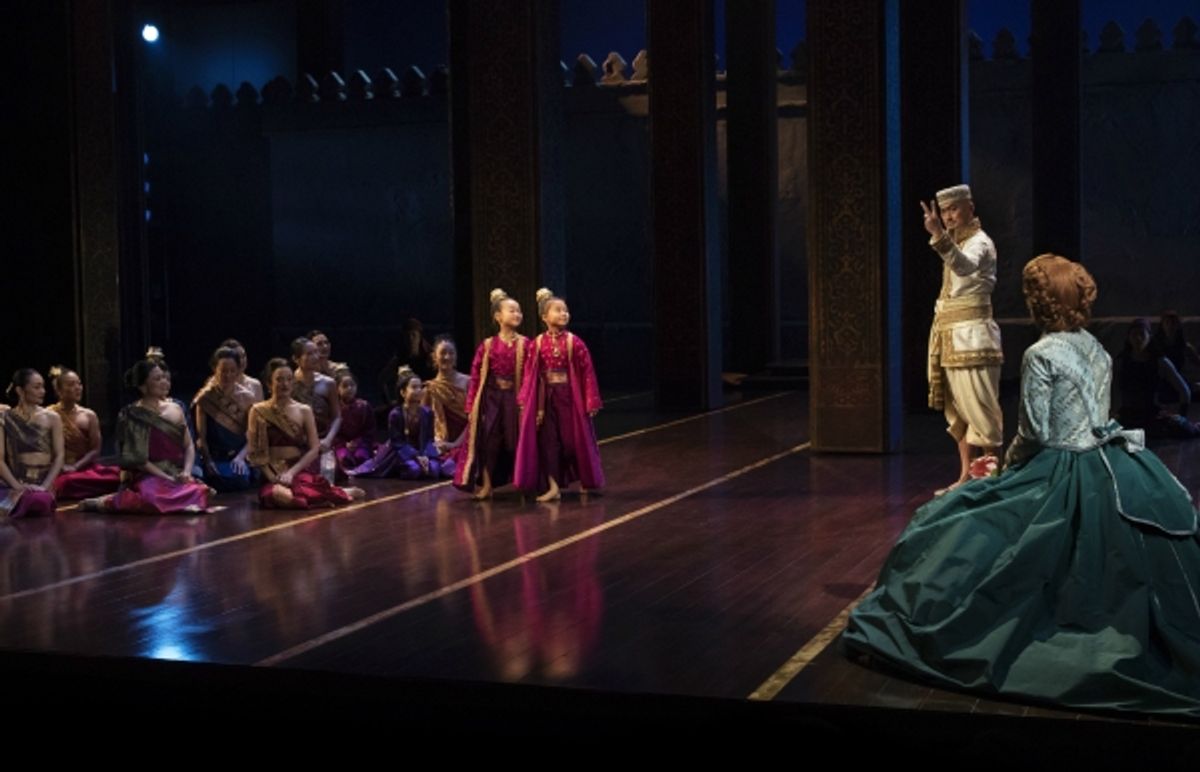 Olivia Chun, Lynn Masako Cheng, Ken Watanabe, Kelli O''Hara (back to camera) and company at 