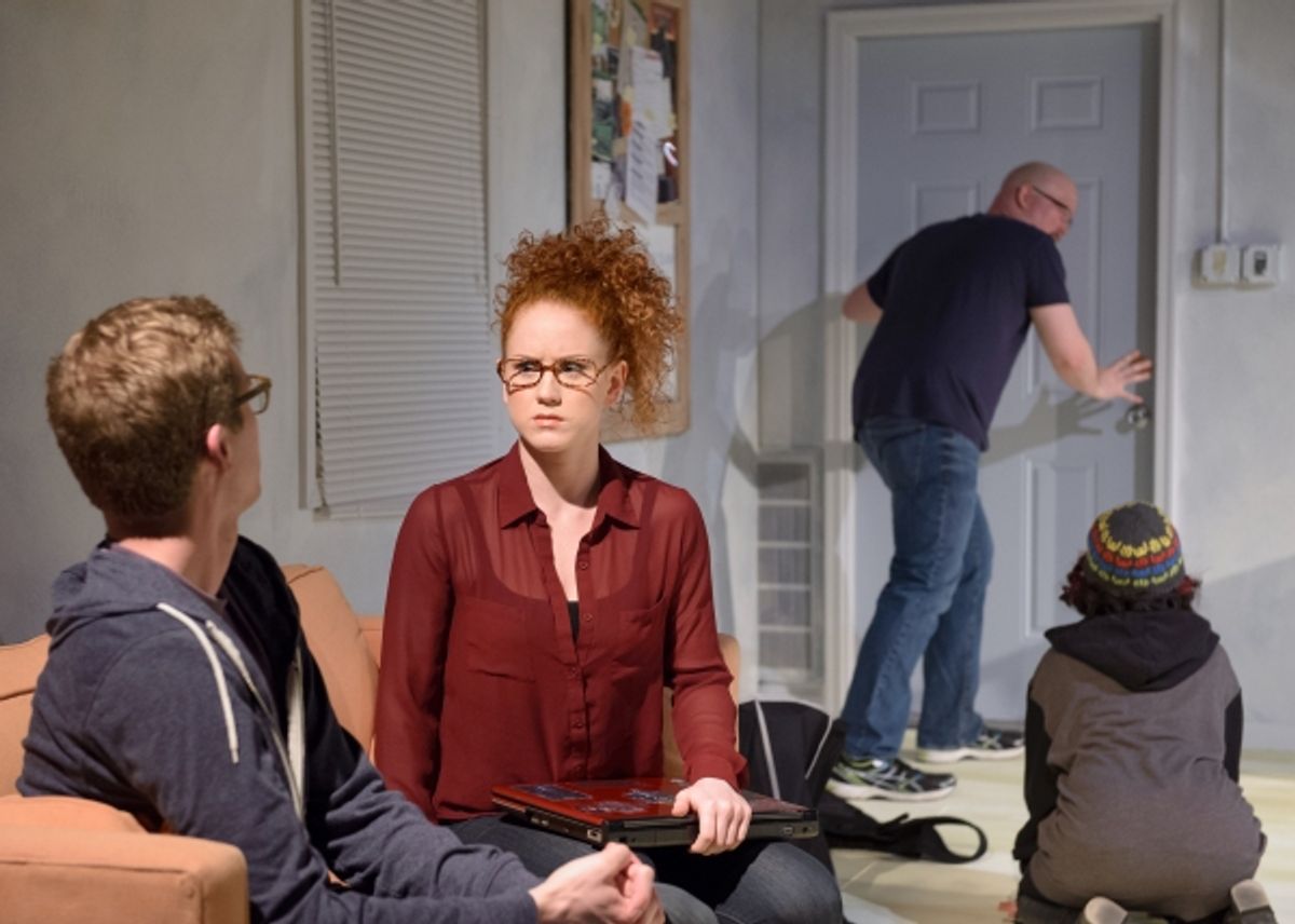 Cynthia (Katie Hunter) - leader of the Federation in the Interest of the Canon (FIC) - tells Kyle (Chris Fowler) about a terrible HARRY POTTER slashfic that has hit the web. at 