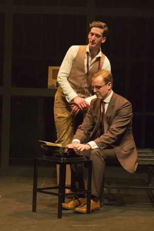 Ben Woods (left) as Richard Loeb
Jo Parsons (right) as Nathan Leopold @ BroadwayWorld Ben Woods (left) as Richard Loeb
Jo Parsons (right) as Nathan Leopold Photo