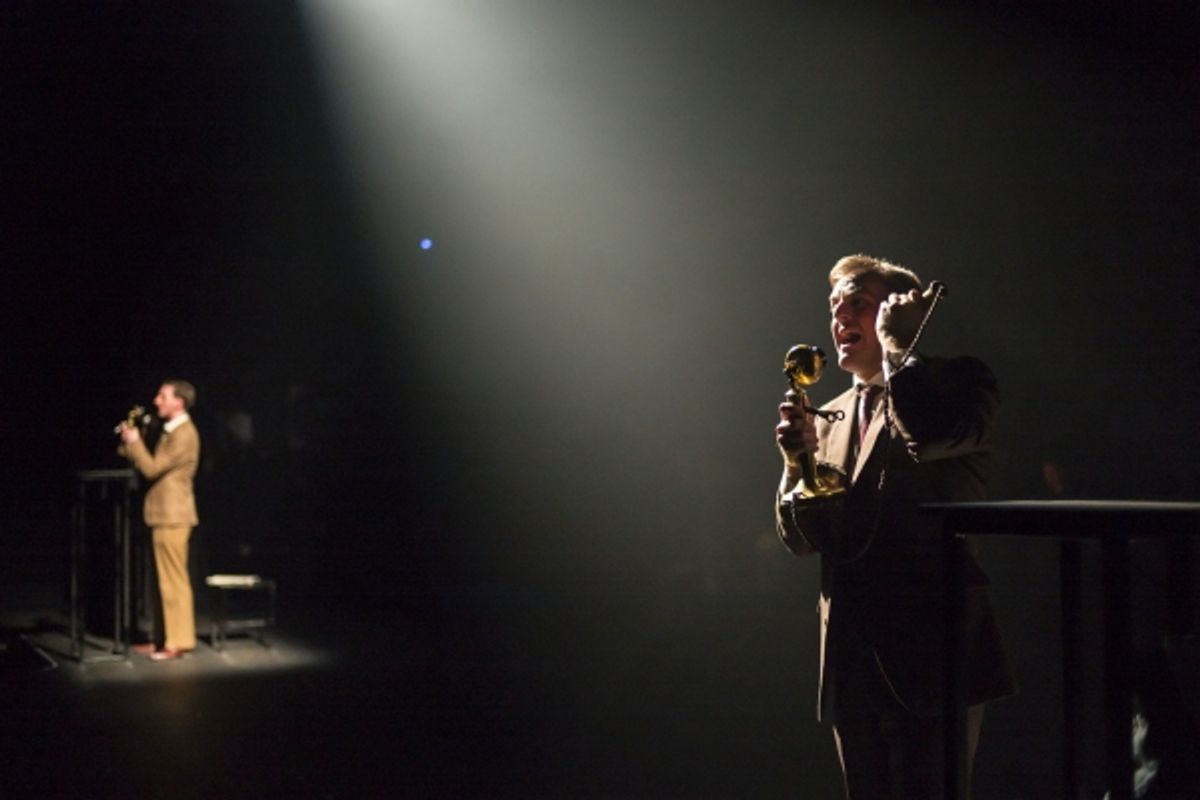 Ben Woods (left) as Richard Loeb
Jo Parsons (right) as Nathan Leopold at 