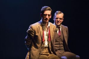 Ben Woods (left) as Richard Loeb
Jo Parsons (right) as Nathan Leopold @ BroadwayWorld Ben Woods (left) as Richard Loeb
Jo Parsons (right) as Nathan Leopold Photo
