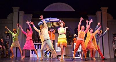 Showgirl Janet Van de Graaff (Laura Douciere), center, declares she''s ready to give  Photo