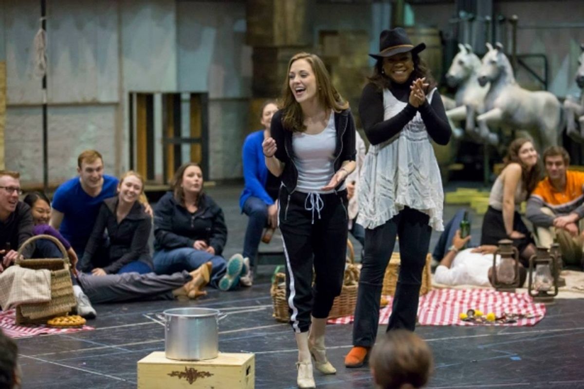 Laura Osnes and cast at 