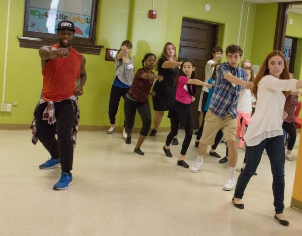 Seasoned touring performer Kristopher Thompson-Bolden teaches popular dance moves. Photo