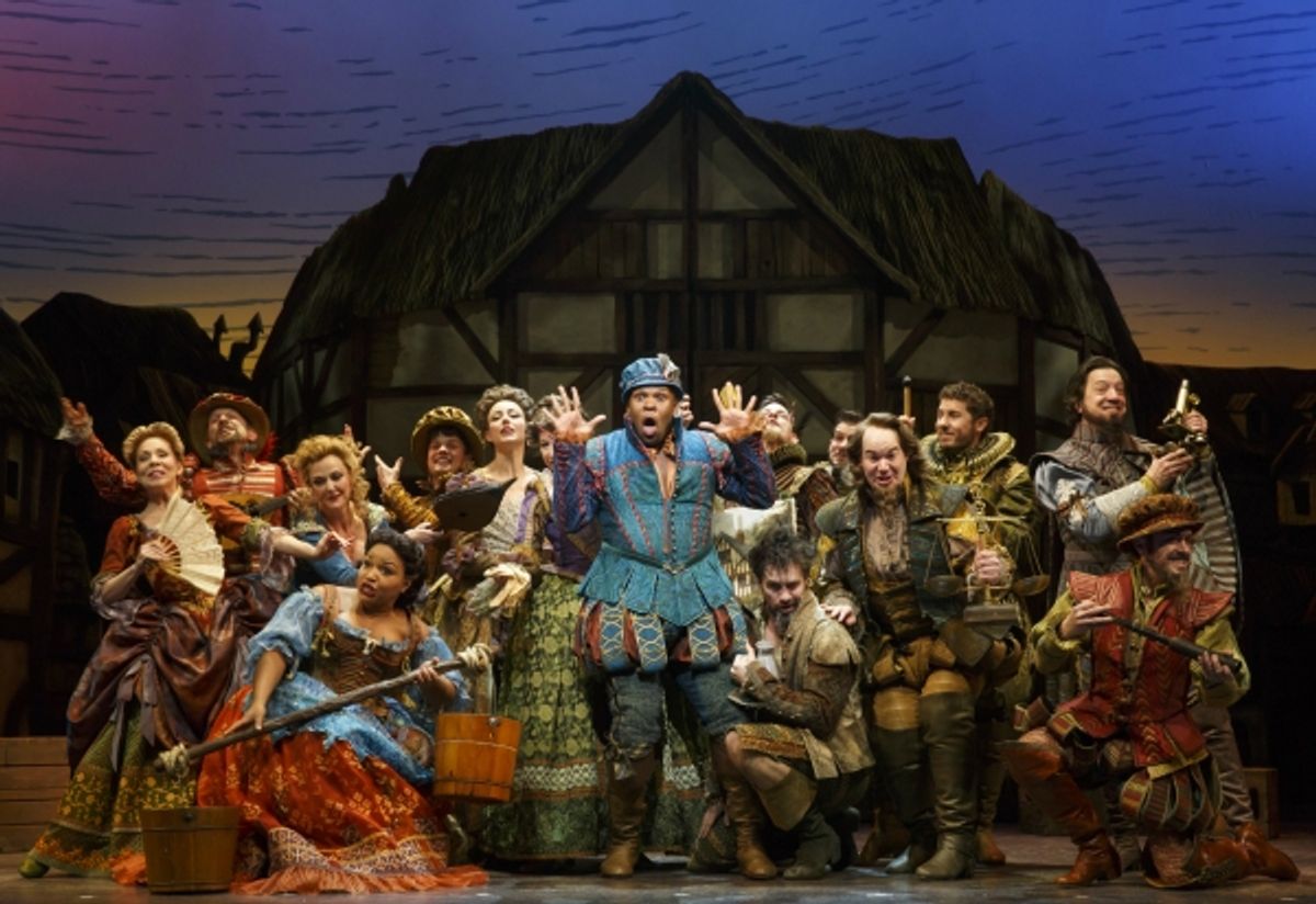 Michael James Scott (center) and the cast of SOMETHING ROTTEN! at 