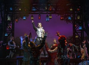 Christian Borle (center) and the cast of SOMETHING ROTTEN! Photo