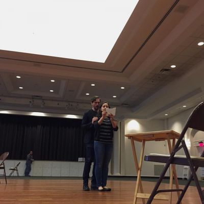 James Parenti as Algernon and Laura Hankin as Cecily Photo