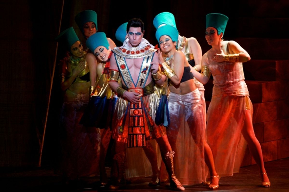 Ryan Williams as Pharaoh, and Company in ''Stone the Crows'' at 