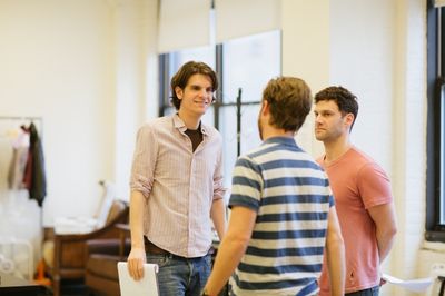 Director Alex Timbers with Justin Bartha & Lucas Near-Verbrugghe Photo