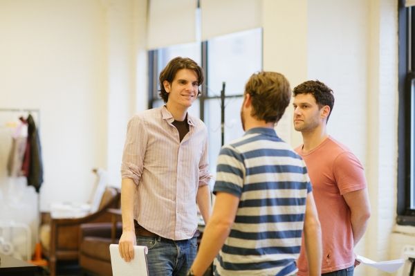 Director Alex Timbers with Justin Bartha & Lucas Near-Verbrugghe Photo