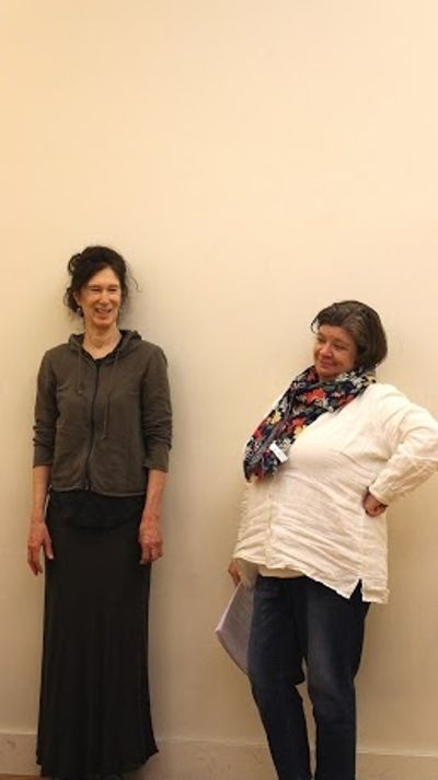 PennyLynn White (Alice B. Toklas) and Polly McKie (Gertrude Stein) rehearsing LITTLE  Photo