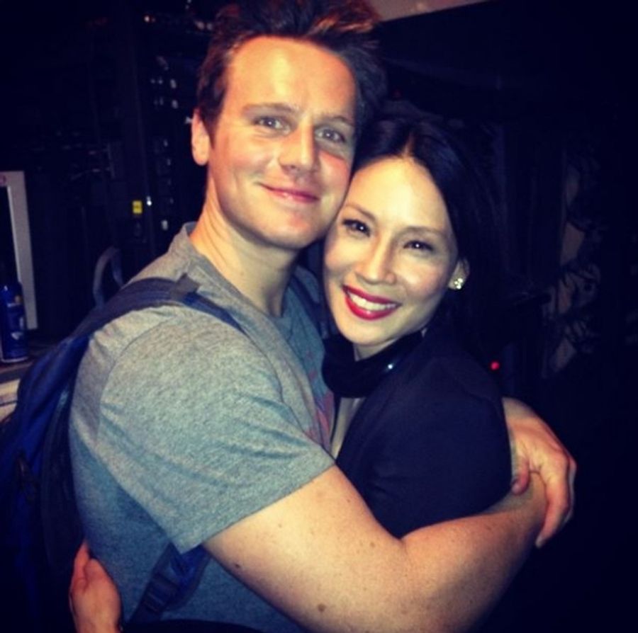 Photo Flash: Lucy Liu and Jesse Tyler Ferguson Pay a Visit to HAMILTON Image