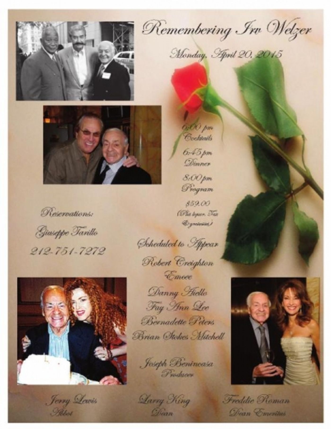 Photo Coverage: Bernadette Peters, Danny Aiello, Mayor David Dinkins & Others Celebrate Irv Welzer at the Friars  Image