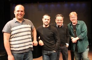 Matt Perri (music director), Joshua Bergasse (choreographer), Bill Castellino (direct Photo