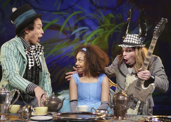 Matthew Yee plays the Mad Hatter, Ariana Burks is Alice and Adam Michaels plays the M Photo