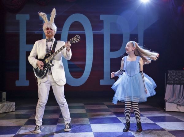 Matt Deitchman is the White Rabbit and Isabelle Roberts plays Alice Photo