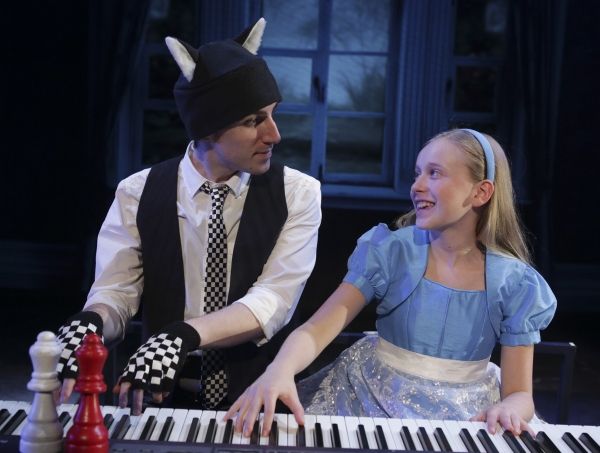 Andrew Mueller plays a housecat named Dinah and Isabelle Roberts stars as Alice Photo