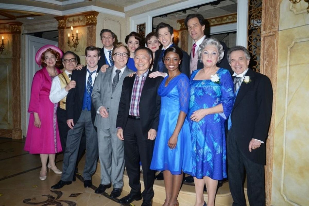 George Takei with the cast of IT SHOULDA BEEN YOU at 
