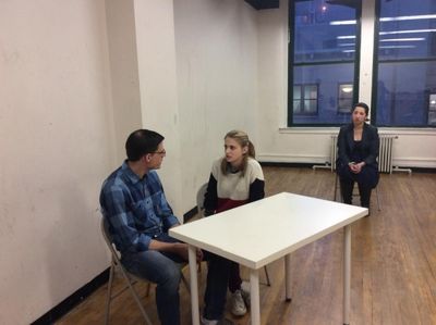 Colin Fisher as John F. Kennedy, Rachel Adams as Eunice Kennedy and Kimberly Faye Gre Photo