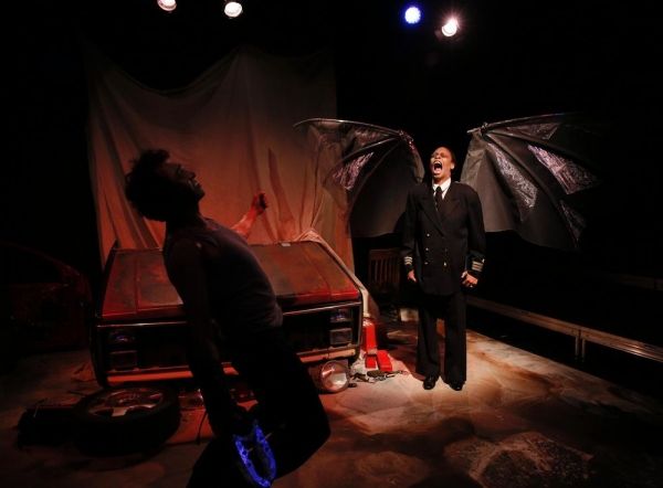 Angel Bones (Selena Whitaker-Paquiet) delivering a vision to Red (Carter Rodriquez)  Photo