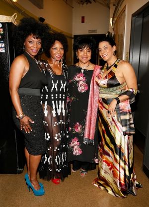 Cast members Shanesia Davis, J. Nicole Brooks, Director Phylicia Rashad and cast memb Photo