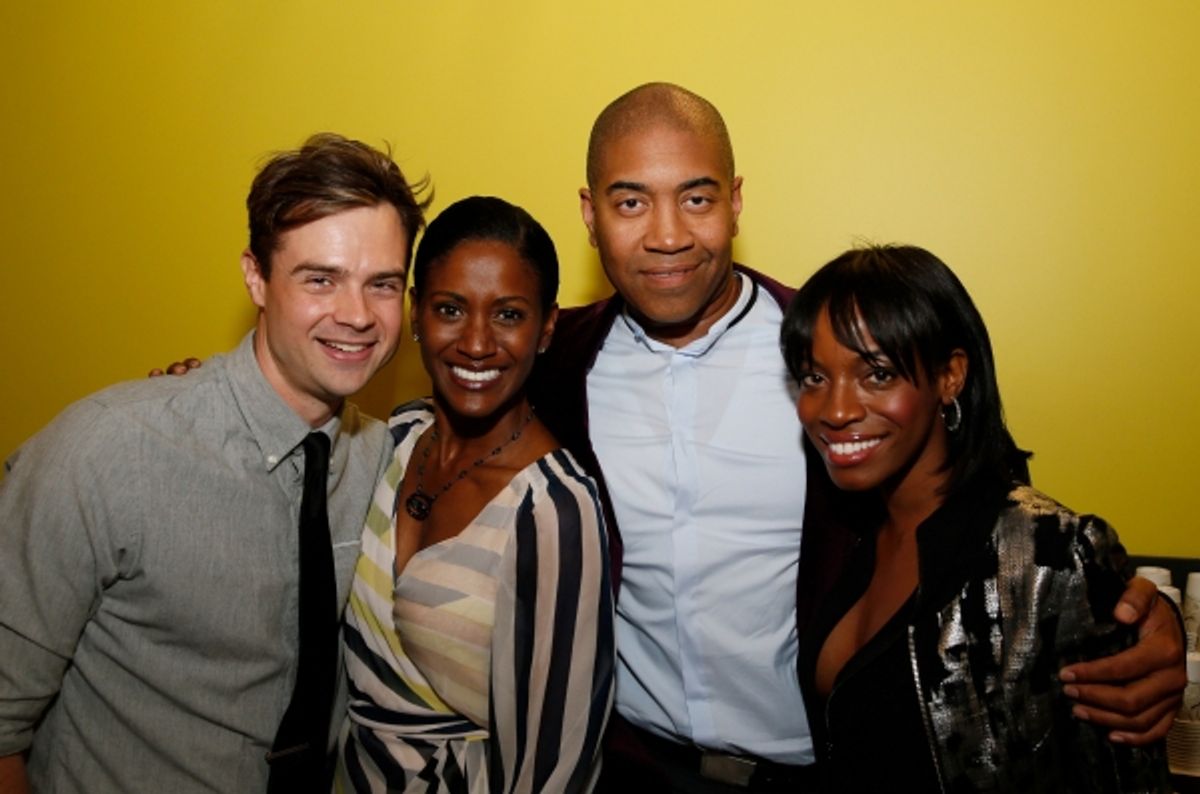 Cast member Mark Jude Sullivan, actress JoNell Kennedy, Playwright Paul Oakley Stovall and actress Milauna Jemai Jackson at 