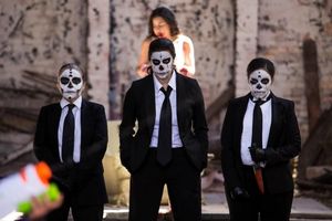 Isabel Quintero, Lorena Diaz and Guadalis Del Carmen with (back) Stephanie Barron Photo