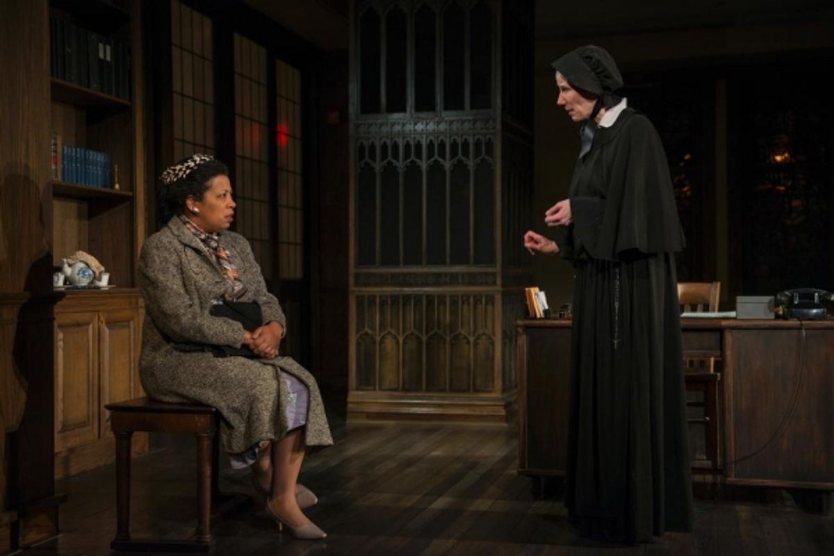 Ann Joseph (Mrs. Muller) and Karen Janes Woditsch (Sister Aloyius)  at 