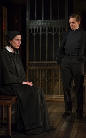 Karen Janes Woditsch (Sister Aloyius) and Steve Haggard (Father Flynn) @ BroadwayWorld Karen Janes Woditsch (Sister Aloyius) and Steve Haggard (Father Flynn) Photo