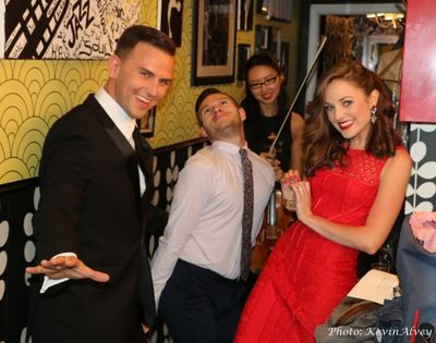 Daniel Reichard, Jesse Vargas, Mario Gotoh and Laura Osnes Photo