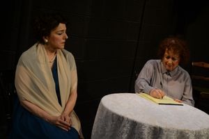 Dorothy Weems as Rose Kennedy with Laurie Sammeth as Luella Henessy @ BroadwayWorld Dorothy Weems as Rose Kennedy with Laurie Sammeth as Luella Henessy Photo