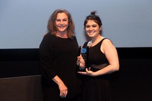 Kathleen Turner and winner of the Human Spirit Award: Alexandra Kopec, The Artificial Photo