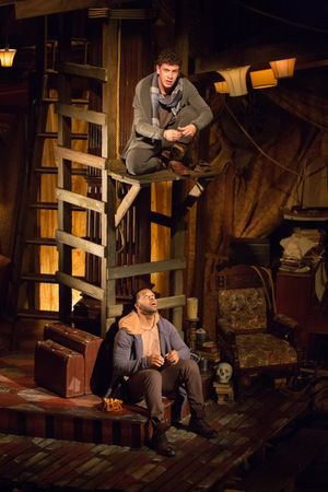 ''This is not the first time we''ve spun coins.'' Adam Wesley Brown (Guildenstern, top) and Romell Witherspoon (Rosencrantz) @ BroadwayWorld ''This is not the first time we''ve spun coins.'' Adam Wesley Brown (Guildenstern, to Photo