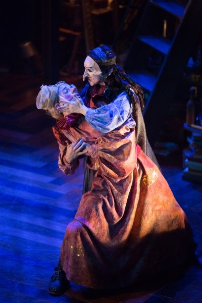 Travelling tragedians (Stephen Russell Murray and Rachel Zampelli) rehearse for a per Photo