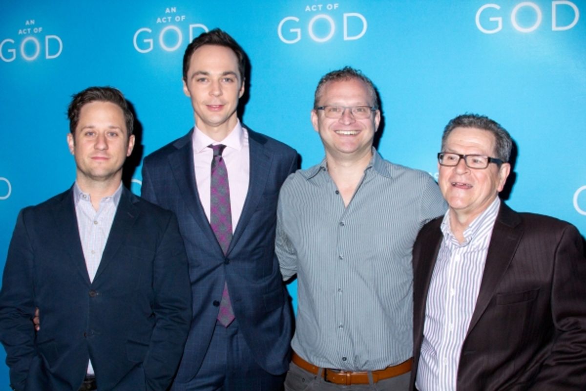 Christopher Fitzgerald, Jim Parsons, David Javerbaum, Tim Kazurinsky at 