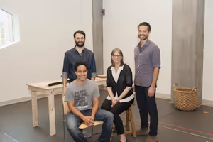 Arian Moayed, Omar Metwally, director Amy Morton, and playwright Rajiv Joseph
@ BroadwayWorld Arian Moayed, Omar Metwally, director Amy Morton, and playwright Rajiv Joseph
Photo