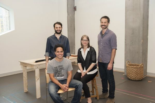Arian Moayed, Omar Metwally, director Amy Morton, and playwright Rajiv Joseph
 Photo