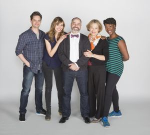 Director James Vaquez (center) with the cast of Rich Girl: (from left) JD Taylor, Lauren Blumenfeld, Meg Gibson, and Carolyn Michelle Smith. @ BroadwayWorld Director James Vaquez (center) with the cast of Rich Girl: (from left) JD Taylor, Lau Photo