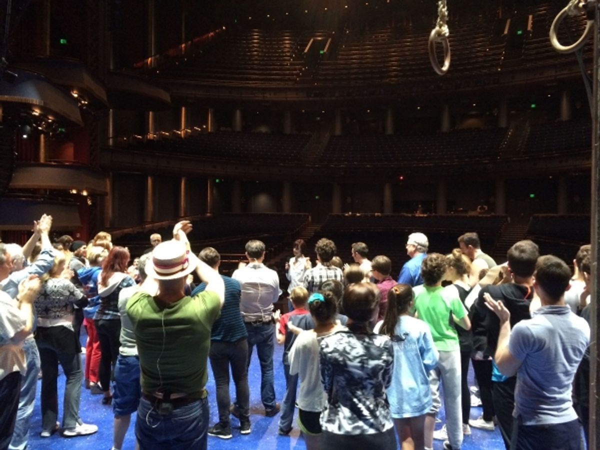 Michelle Lumpkin gives some encouraging words before showtime. at 