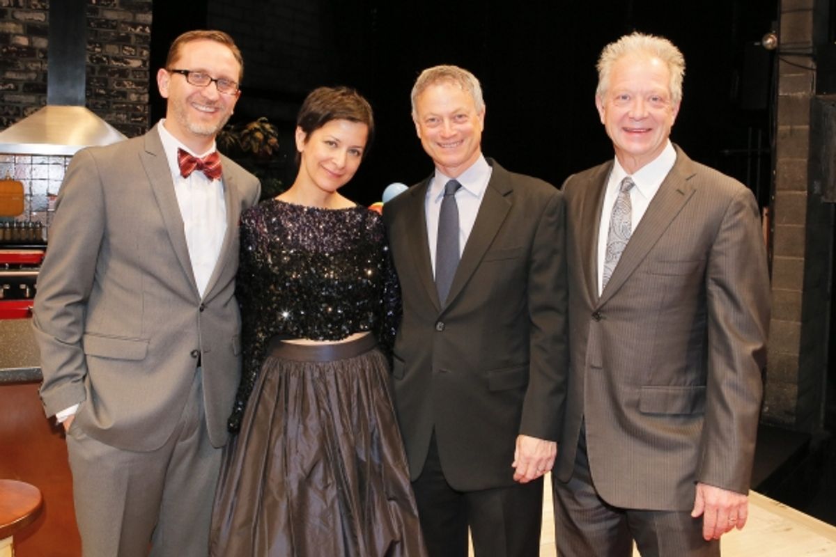 Steppenwolf Managing Director David Schmitz, Steppenwolf ensemble member Anna D. Shapiro, and Steppenwolf co-founders Gary Sinise and Jeff Perry
 at 
