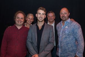 Grant McConvey, Richy Hughes, Joseph Finlay, Anthony Drewe and George Stiles Photo