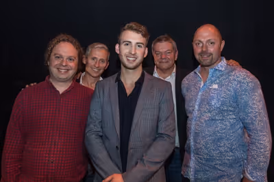 Grant McConvey, Richy Hughes, Joseph Finlay, Anthony Drewe and George Stiles Photo