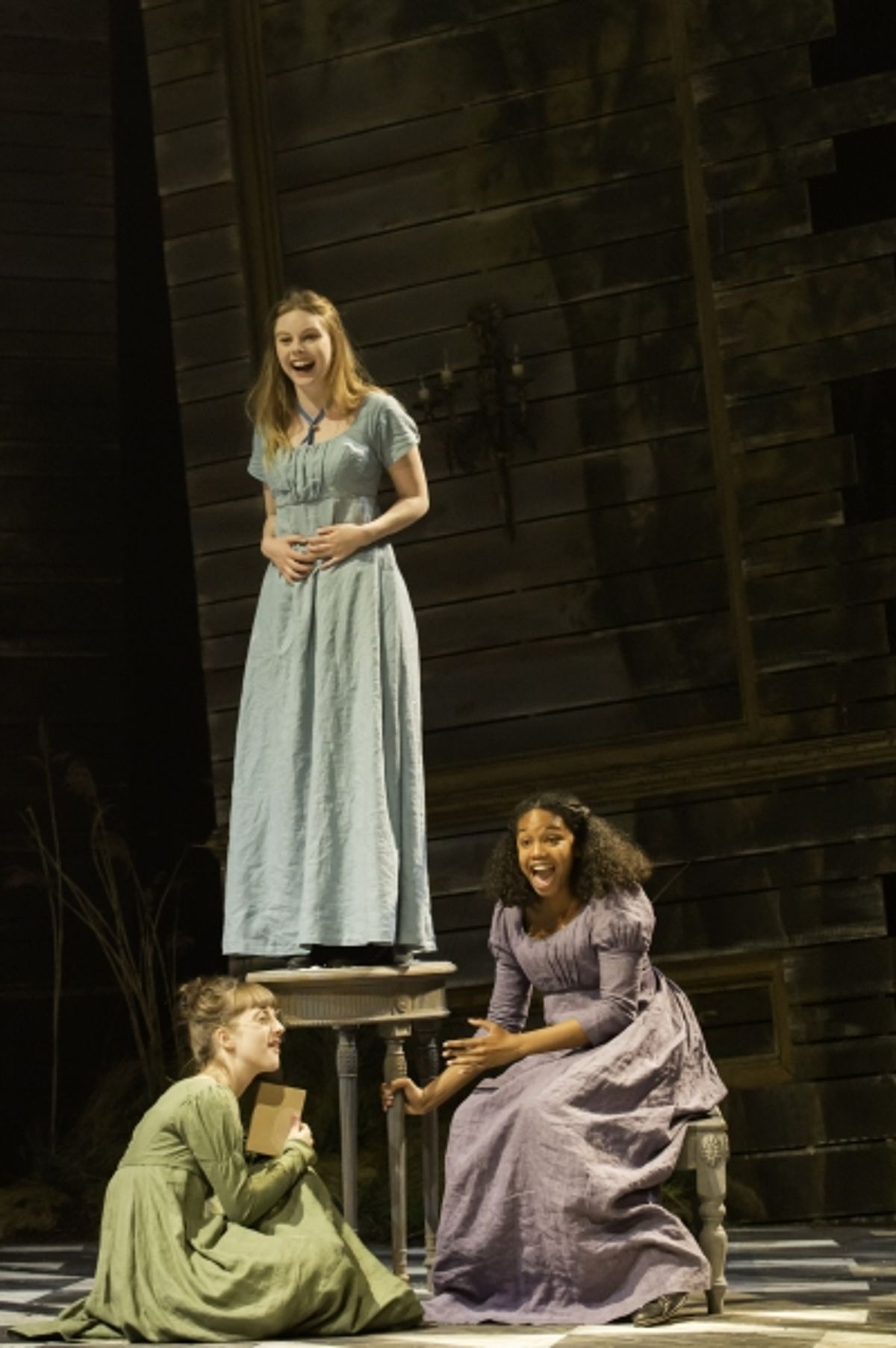 Grace Chilton (Mary Bennet), Nell Hudson (Lydia Bennet), Leona Allen (Kitty Bennet) at 