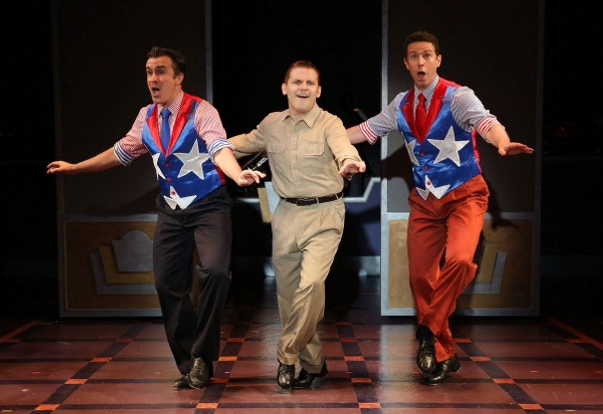 Josh Walden, Robert Creighton as the legendary James Cagney, and Jeremy Benton hoof it up at 