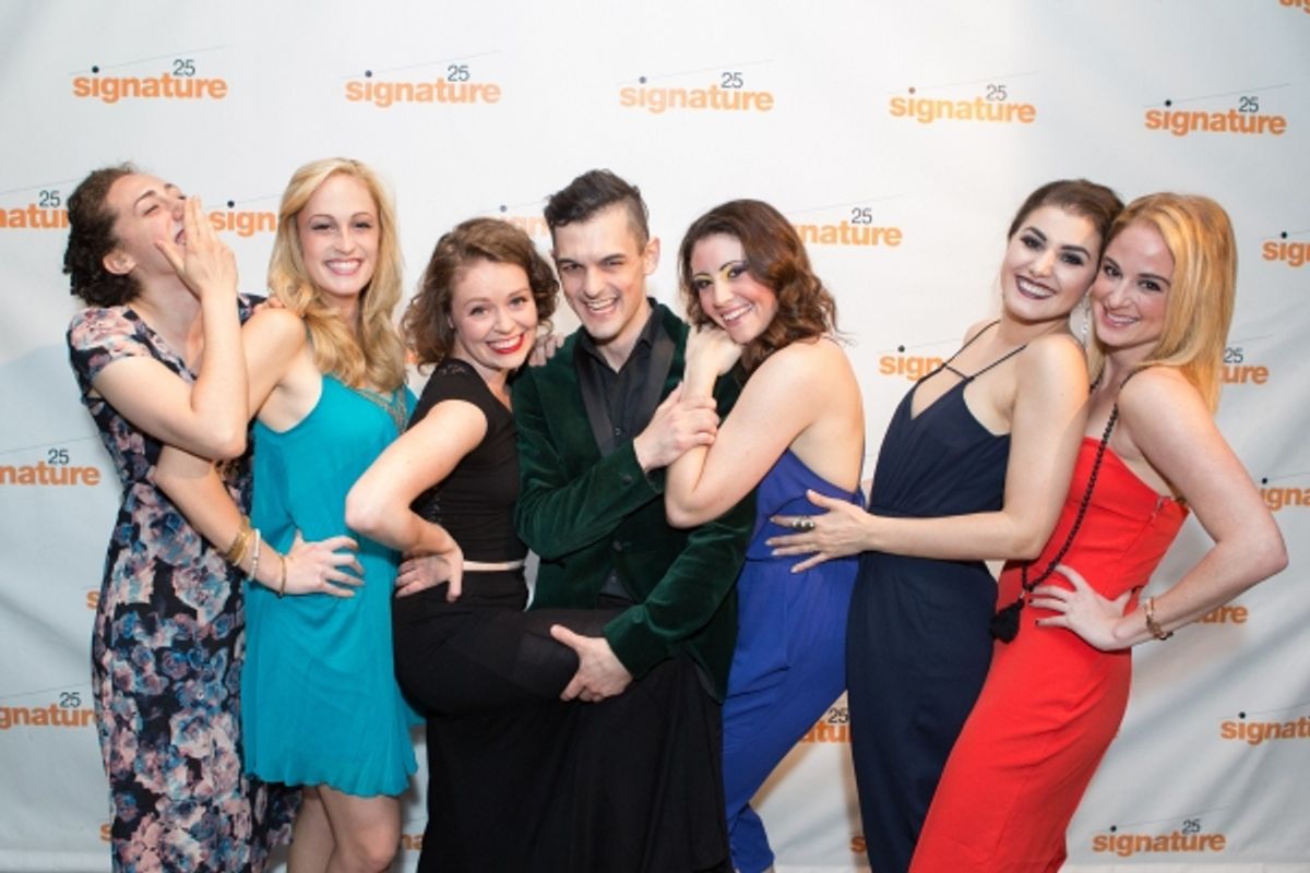 Wesley Taylor (Emcee) with the Kit Kat Girls (Shayna Blass, Colleen Hayes, Jessica Thorne, Jamie Eacker, Maria Rizzo, and Rachel Schur at 