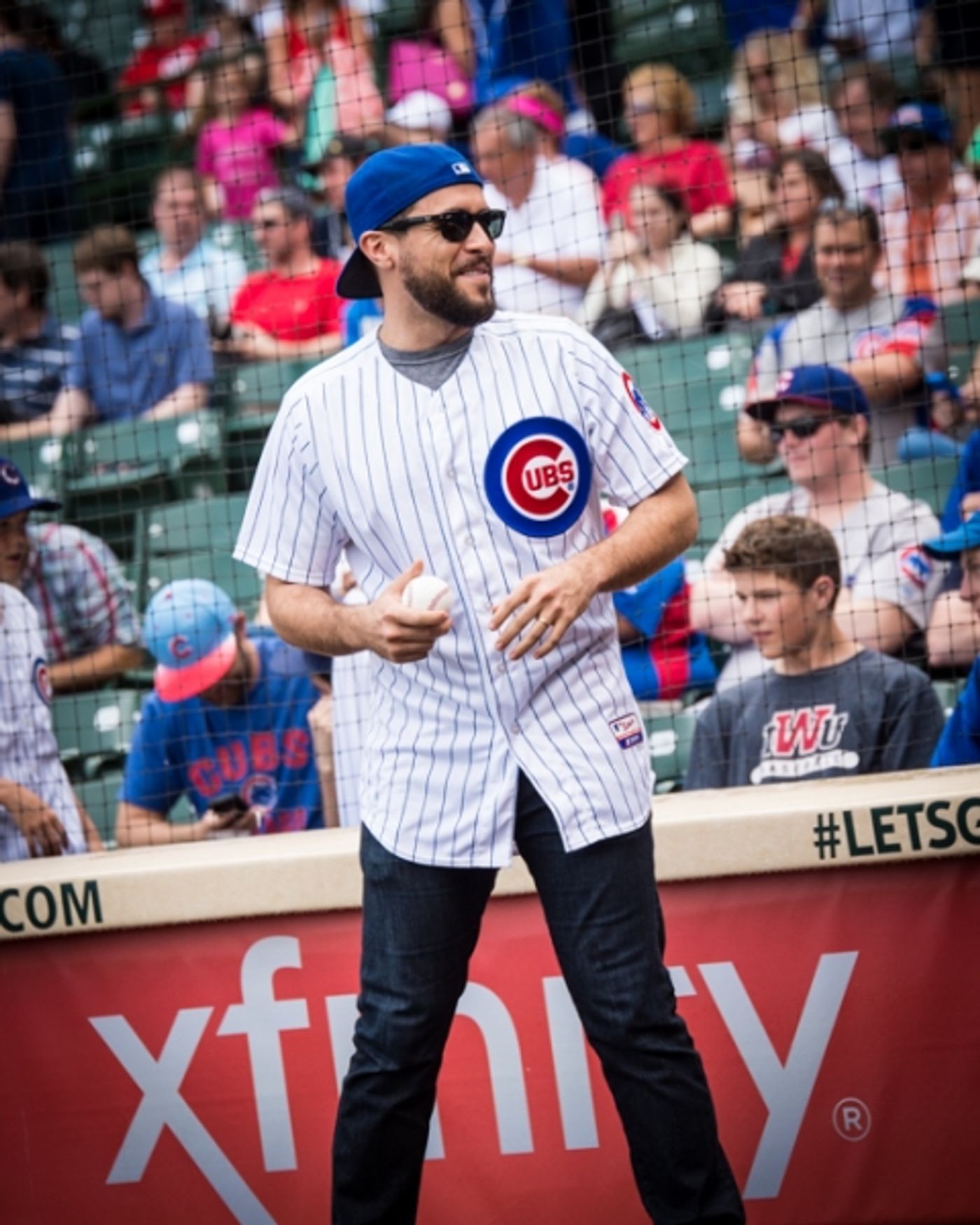 Exclusive Photo Coverage: ON YOUR FEET Stars Ana Villafañe and Josh Segarra Throw Out First Pitch at Chicago Cubs Game  Image