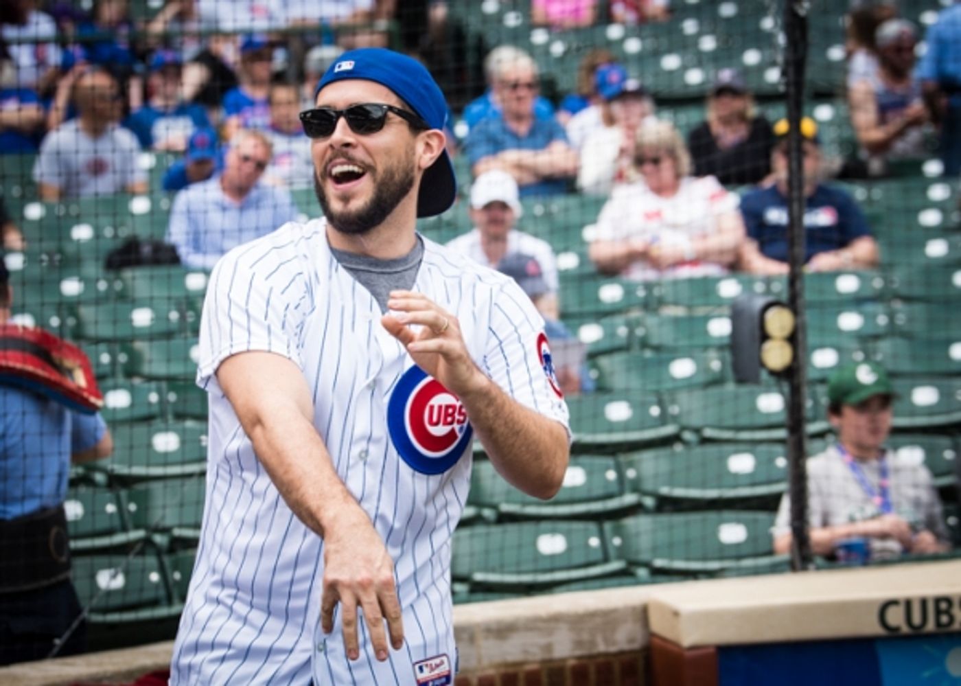 Exclusive Photo Coverage: ON YOUR FEET Stars Ana Villafañe and Josh Segarra Throw Out First Pitch at Chicago Cubs Game  Image